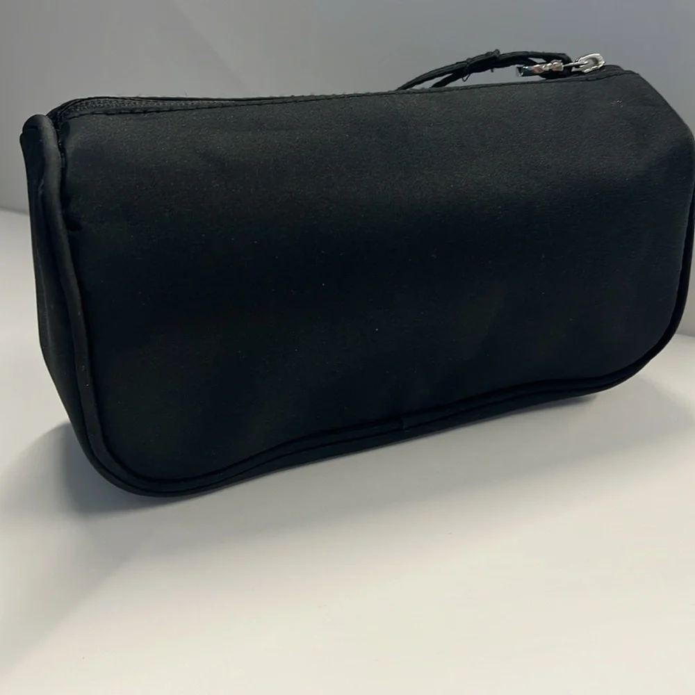 Salvatore Ferragamo Black Nylon Zip Make Up Bag Pouch